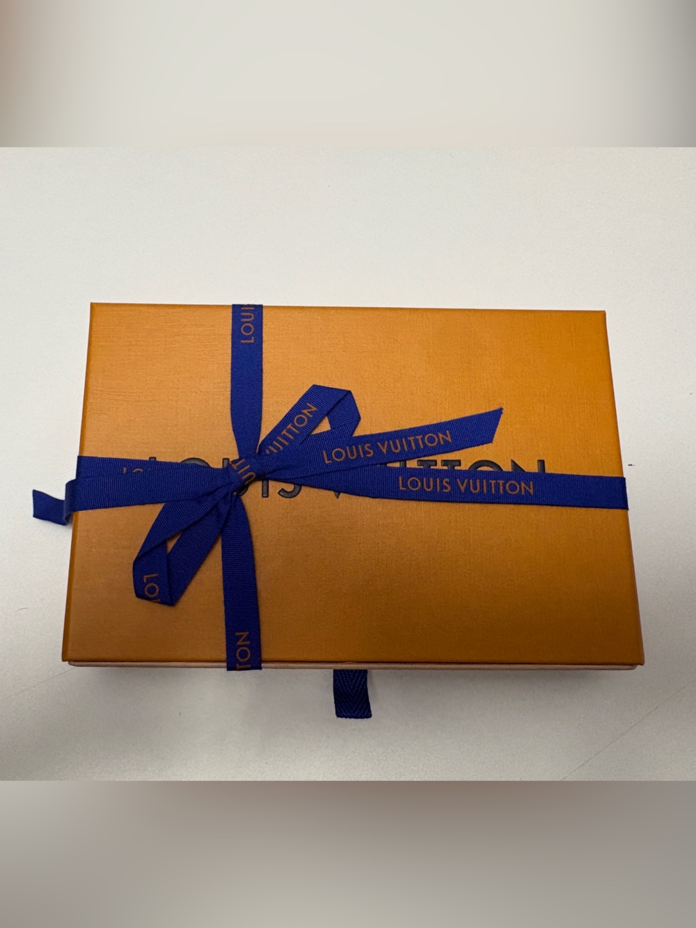 Louis Vuitton Orange Gift Box with Blue Branded Ribbon